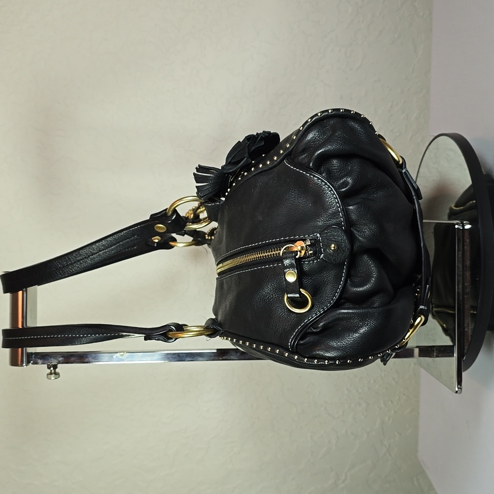 RARE Juicy Couture Vintage Y2K Barrel Leather Baguette Satchel XL RARE Dust Bag - Picture 7 of 14